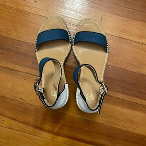 CAbi white and blue wedges size 7M